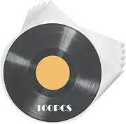 LP Vinyl Record Inner Sleeves, 100 Pack Round Bottom Protective Sleeves Covers for Albums, Translucent (12'' Inner Sleeves)