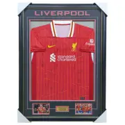 Liverpool Signed 2024/25 Team Signed Jersey Framed Salah Virgil Van Dijk