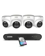 C220 8CH 4MP QHD 2.5K PoE Home Security Camera System, 8CH 5MP 3K NVR with 2T...