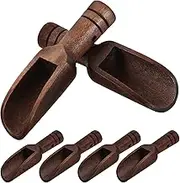 DECHOUS 6pcs Small Wooden Salt Spoons Salt Sugar Scoops Reusable Seasoning Spoons Mini Wooden Utensils for Tea