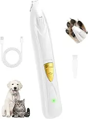 LEYOUFU Dog Clippers for Grooming, Cordless Dog Grooming Kit for Small Dogs with LED Light, Rechargeable Low Noise Cat Hair Trimmer for Grooming Pet Hair Around Paws, Eyes, Ears, Face, Rump (White)