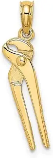 [JewelryWeb] 5.5mm Gold 3 d Moveable Locking Wrench Charm