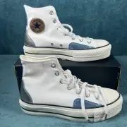 Converse All Star Lift Platform Chrome A09797C Women White/Silver Shoes Size 9