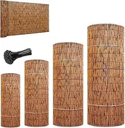 Garden Fence, Natural Reed Fence, Bamboo Fencing Privacy Reed Screening, for Garden Balcony Window Indoor Outdoor(H1.53xL30m/H5xL98ft)
