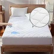 SONIVE Mattress Protector 180 x 200 cm Waterproof Protector for Mattresses up to 38 cm Height, Mattress Topper, Oeko-Tex Certified, Protection for Box Spring Bed and Topper, White