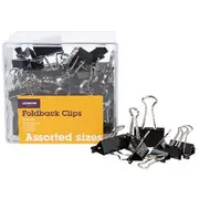 J.Burrows Assorted Size Foldback Clips 85 Pack