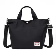 Women Canvas Tote Bag Large Capacity Leisure Crossbody Bag Black