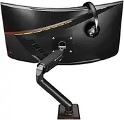 Monitor Arm Single Monitor Mount, Height Adjustable Monitor Arm with C-Clamp & Grommet Base, VESA 75x75 or 100x100mm, for 17″–32″ Screens up to 19.8 lbs Monitor Mount(Black)