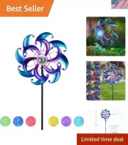 Weather-Resistant Solar Wind Spinner - 61.41" of Colorful Outdoor Charm