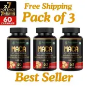 Maca Root,Ashwagandha,Shilajit Ginseng Extract Organic Male Enhancing Pack of 3