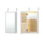 Wall Mounted / Over Door Storage Cabinet with LED Lights Make Up Jewellery Stand