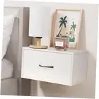 Floating Nightstand Shelf with Drawer, Bedside Shelf Wall Mounted White