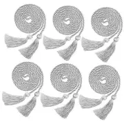 6 Pieces Graduation Honor Cords Braided Polyester Yarn Honor Cord with Silver