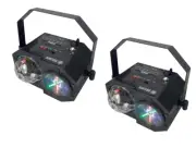 2x Blizzard Minisystem 4-In-1 RGBW LED & LASER Beam and Laser Party Light