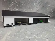 1/64 Custom scratch built 70x130 Machine Shed Black/White With Floor