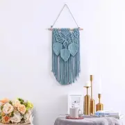 Wall Hanging Decor, Geometric Woven Tapestry Rack,kidsroom decor,Chic Cotton Handmade Bohemian Art(Blue)