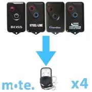4 x Boss/Guardian/Steel-Line 2211L Compatible Garage Door Remote BHT4/BOL4/BRD1