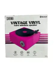 ⚡⚡⚡ Vintage Vinyl Retro Wireless Portable Bluetooth Speaker Pink NEW IN BOX ⚡⚡⚡