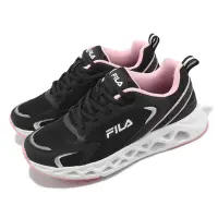 在飛比找Yahoo奇摩購物中心優惠-Fila 慢跑鞋 J311X 女鞋 黑 粉紅 厚底 簍空 透