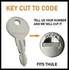 For Thule or Rhino Roof Rack key Ski Bike, Roof Pod Lock Key to Code Number