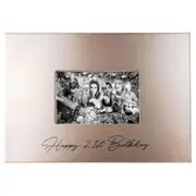 Happy 21St Birthday Signature Photo Frame With Marker Rose Gold Celebration Set