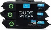 Dude Wipes Flushable Wipes Dispenser (3 Packs 48 Wipes), Unscented Wet Wipes