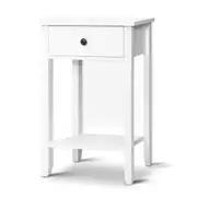 Simple Bedside Table With Drawer White