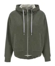 Peserico Lurex Drawstring Hoodie IT46 green