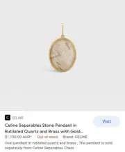 Céline Separables Stone Pendant In Rutilated Quartz SOLD OUT