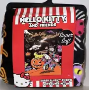SANRIO HELLO KITTY & FRIENDS HALLOWEEN THROW PLUSH BLANKET IN HAND