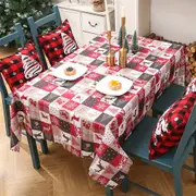 Christmas Rectangle Tablecloth Washable Dinner Table Cover for Xmas Party Decoration-Red