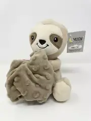 Walgreens Moon & Stars Brown Minky Dot Sloth Security Blanket Lovey Plush New