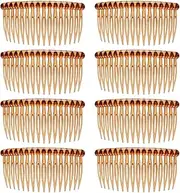 8 Pack Hair Combs for Women and Men, 8 Cm Side Combs Set with Tortoise and Clear Slides, Non-slip Hair Clips for Fine, Ponytails, Weddings, Styling