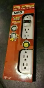 Prime Fax/Modem Six-Outlet 1250-Joule Surge Protector