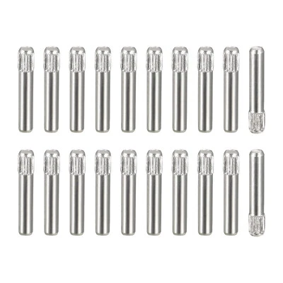 2x12mm 304 Stainless Steel Dowel Pins, 20Pcs Knurled Head Flat End Dowel Pin
