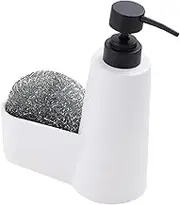 IWOWHERO Kitchen Soap Dispenser Soap Dispenser and Sponge Holder Dish Soap Dispenser for Sink Leakproof ABS Resin