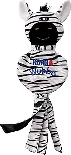 KONG - Wubba No Stuff Zebra - Dog Tug of War and Fetch Toy (Assorted Colours) - for Large Dogs