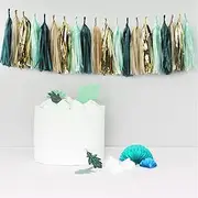 Party Decor 20Pcs Mint Green Gold Brown Paper Tassel Garland Wild One First Spring Birthday Party DIY Baby Shower Wedding Hanging Decoration (Color : 20Pcs Paper Tassel)