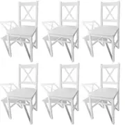 Dining Chairs 6 pcs White Pinewood