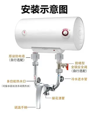 美的/海爾/萬和/萬家樂儲水式電熱水器混水閥U型彎管全銅通用配件