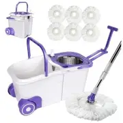 Spin Mop and Bucket with Wringer Set,360° Spinning Mop and Bucket with