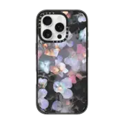 iPhone 16 Pro Impact Case MagSafe Compatible Transparent blue pansy petals