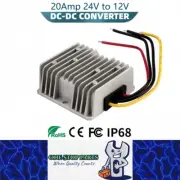 20Amp Heavy Duty Waterproof (18-36v) 24v - 12v Reducer Stepdown 24v to 12v 20A