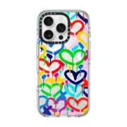 iPhone 16 Pro Clear Case MagSafe Compatible Rainbow Electric Love by Corey Paige Designs