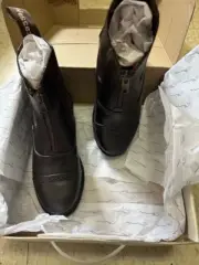 Ladies FRONT ZIP Jodhpur BOOTS Brown *NEW size US 6/UK 37 LEATHER Shires Wessex