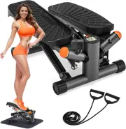Steppers for Exercise at Home, Mini Stepper with Resistance Bands, Air-Powered S