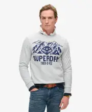 Lo-Fi Outdoors Graphic Crew | Flake Grey Marle