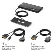 2-Port Single Head DVI Modular Secure KVM Switch PP4.0 W/ Remote