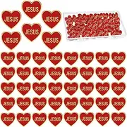 Juexica 50 Pcs Heart with Cross Enamel Pins Bulk for Valentine's Day Religious Jesus Red Pins with Clutch Back Hat Plated Lapel Pin for Women Girlfriend Valentine Gifts Christian Church