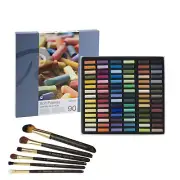 Rembrandt Royal Talens Soft Pastels Set 90 Half Sticks w/ 6 pc Blending Brushes